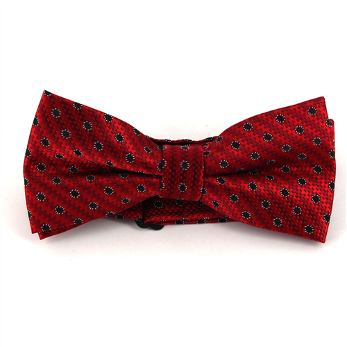 Nœud Papillon rouge avec cercles noirs