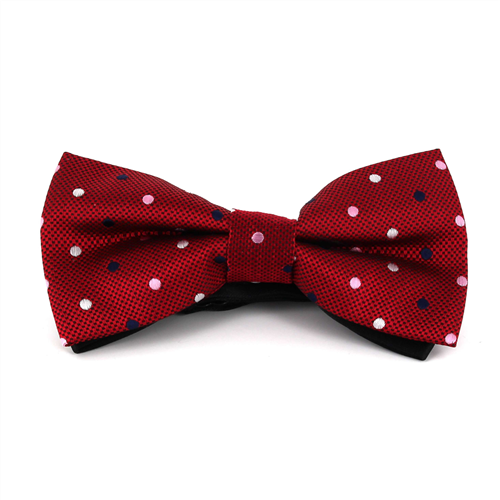 Nœud Papillon rouge à pois multicolores