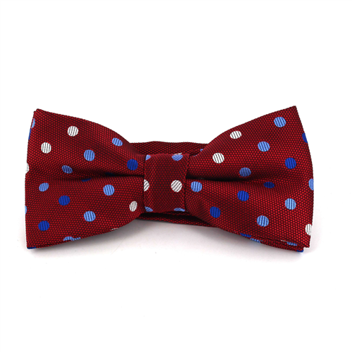 Nœud Papillon rouge à pois multicolores