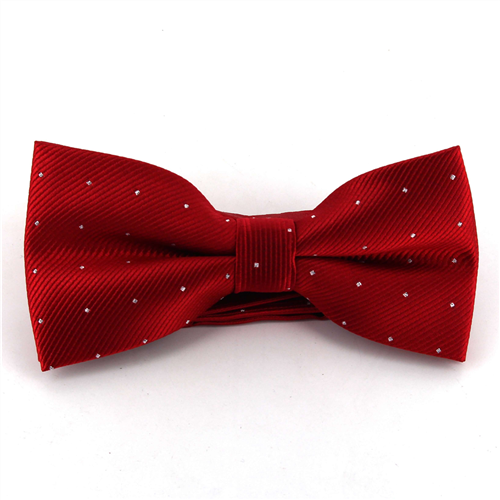 Nœud Papillon rouge foncé à pois brillants
