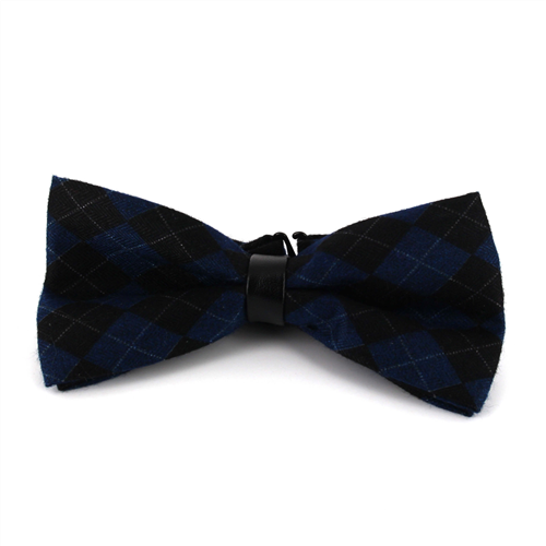 Nœud Papillon en los losanges de cuir bleu et noir