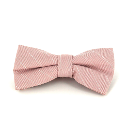 Nœud Papillon rose à rayures blanches