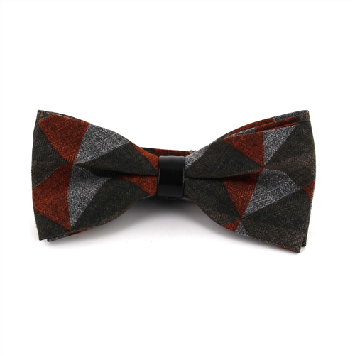 Nœud Papillon triangles oranges et cuir