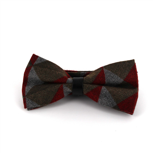 Nœud Papillon triangles rouges et cuir