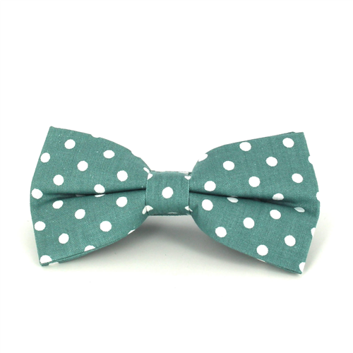 Nœud Papillon Vert à Pois Blancs