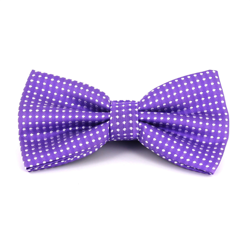 Nœud Papillon violet à pois blancs