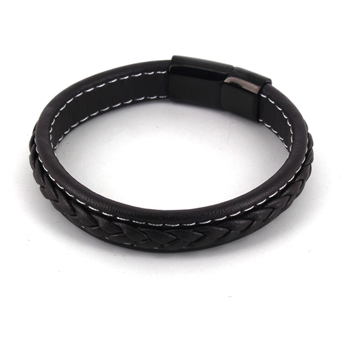 Bracelet en corde de cuir marron foncé