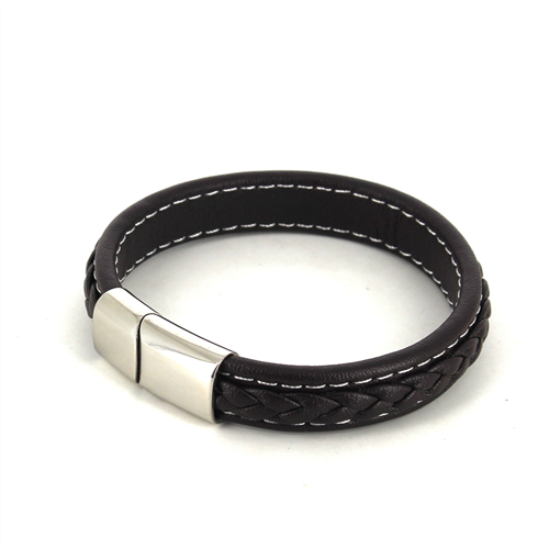 Bracelet en corde de cuir marron foncé I