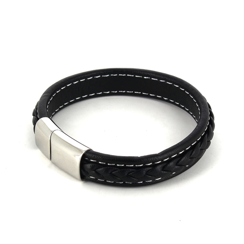 Bracelet en corde de cuir noir III