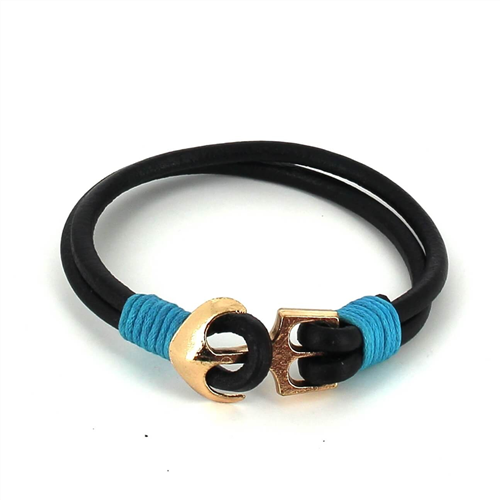Bracelet en cuir avec ancre