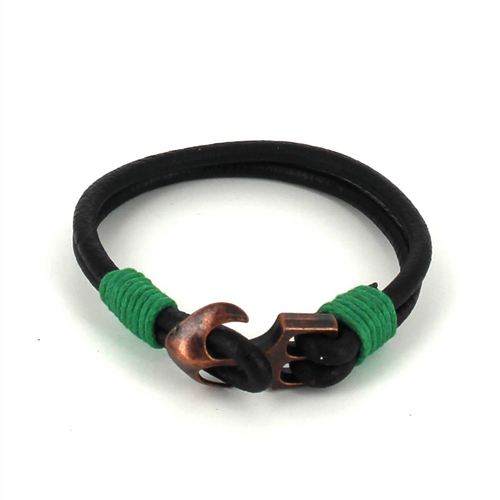 Bracelet en cuir avec ancre