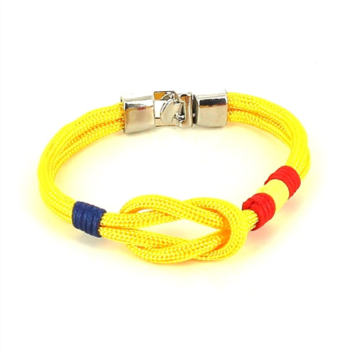 Bracelet Nœud Jaune avec Drapeau Espagnol