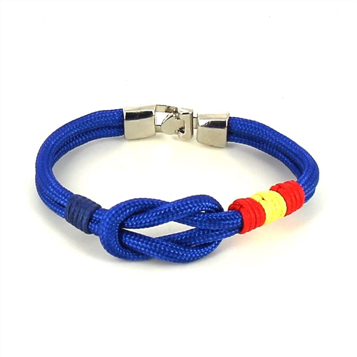Bracelet Nœud Bleu avec Drapeau Espagnol
