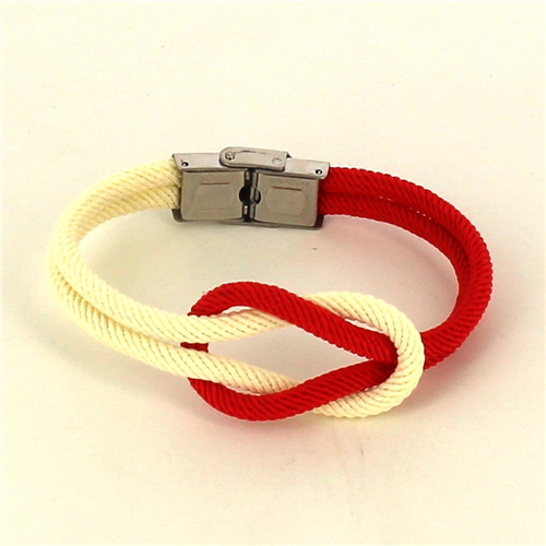 Bracelet Nœud Blanc et Rouge