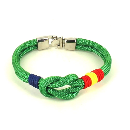 Bracelet Nœud Vert avec Drapeau Espagnol