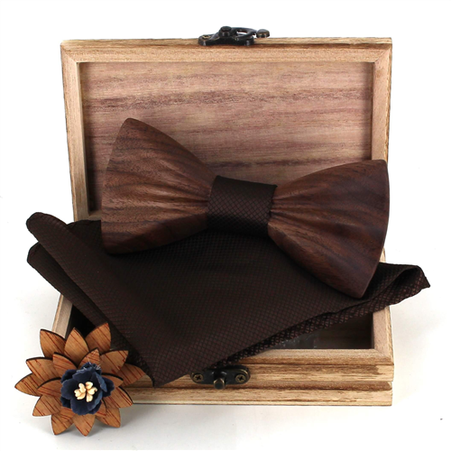 Ensemble Nœud Papillon en Bois