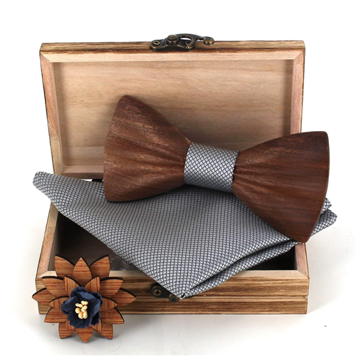 Ensemble Nœud Papillon en Bois