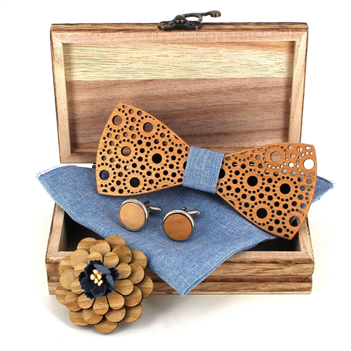 Ensemble Nœud Papillon en Bois
