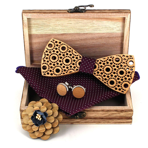 Ensemble Nœud Papillon en Bois