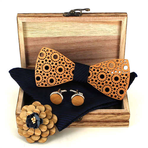 Ensemble Nœud Papillon en Bois
