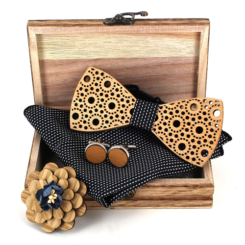 Ensemble Nœud Papillon en Bois