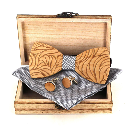 Ensemble Nœud Papillon en Bois