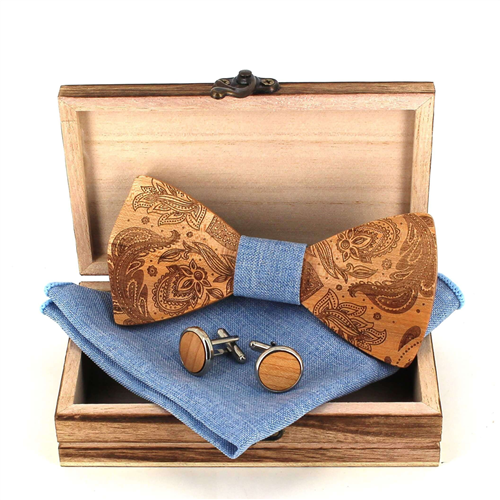 Ensemble Nœud Papillon en Bois