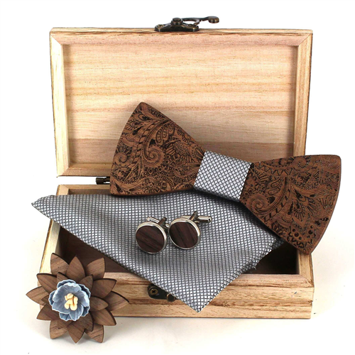 Ensemble Nœud Papillon en Bois