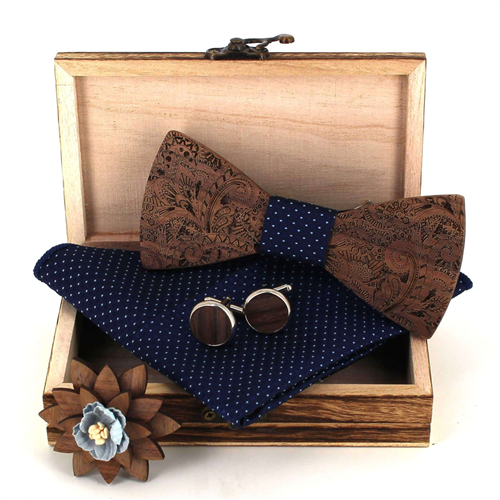 Ensemble Nœud Papillon en Bois