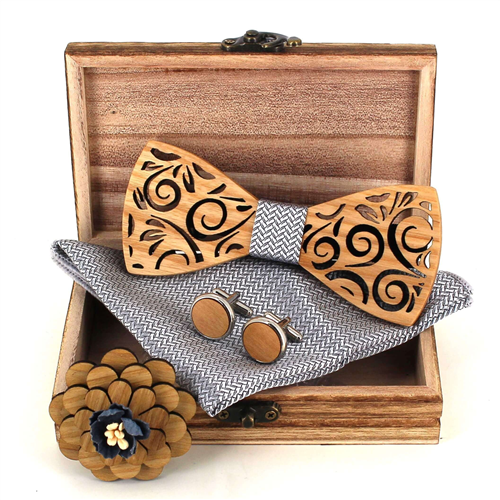 Ensemble Nœud Papillon en Bois