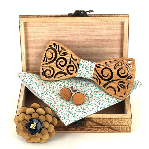 Ensemble Nœud Papillon en Bois