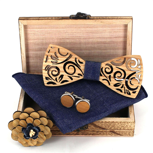 Ensemble Nœud Papillon en Bois