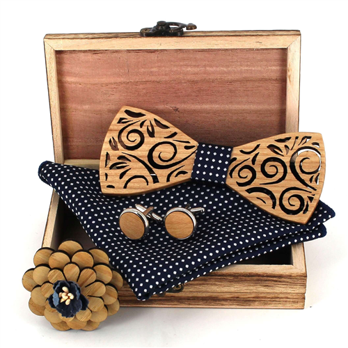 Ensemble Nœud Papillon en Bois