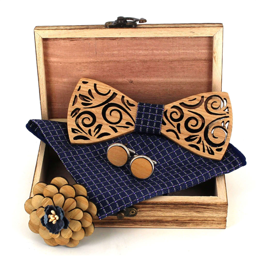 Ensemble Nœud Papillon en Bois