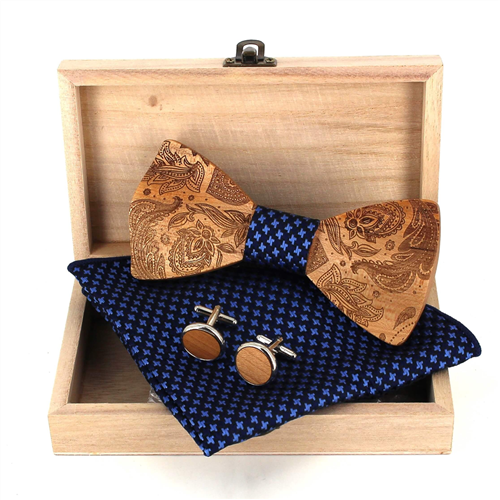 Ensemble Nœud Papillon en Bois