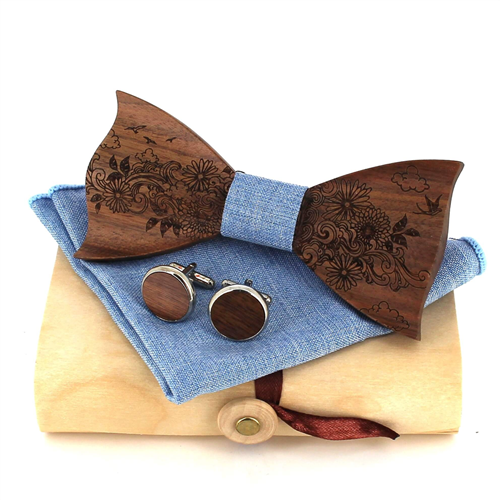 Ensemble Nœud Papillon en Bois