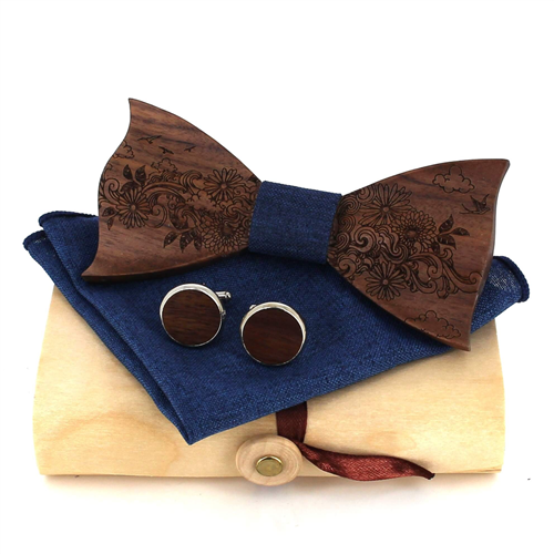 Ensemble Nœud Papillon en Bois