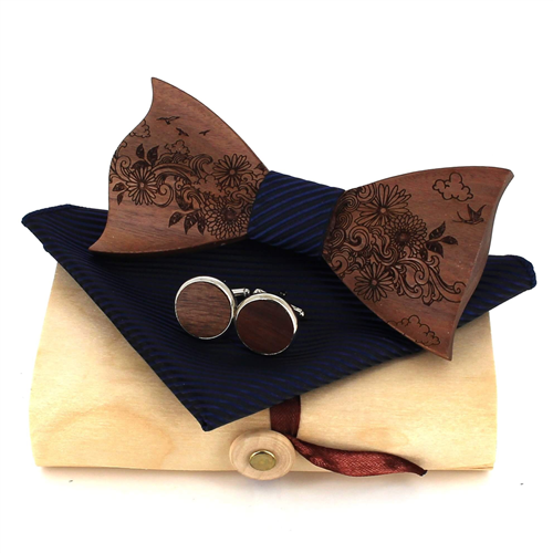 Ensemble Nœud Papillon en Bois