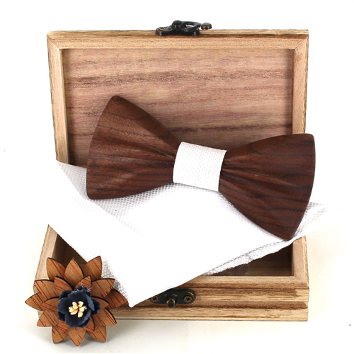 Ensemble Nœud Papillon en Bois