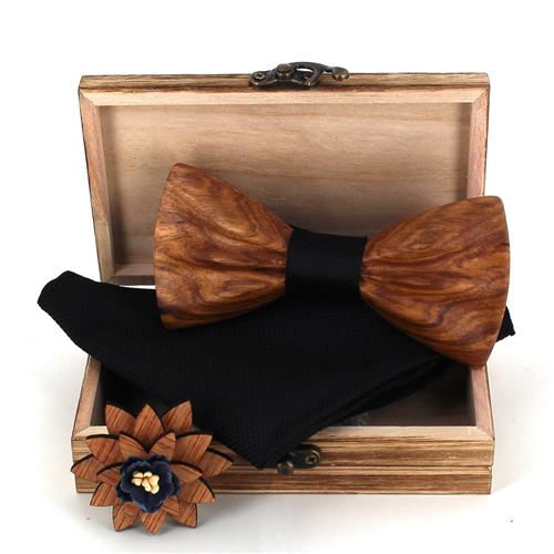 Ensemble Nœud Papillon en Bois