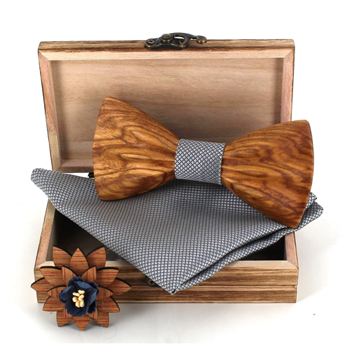 Ensemble Nœud Papillon en Bois