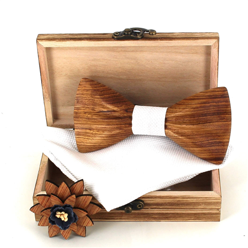 Ensemble Nœud Papillon en Bois