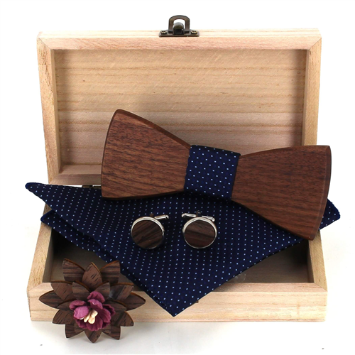 Ensemble Nœud Papillon en Bois