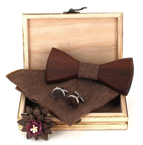 Ensemble Nœud Papillon en Bois
