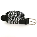 Ceinture élastique vert foncé et blanc