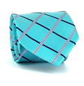 Cravate à carreaux bleu turquoise