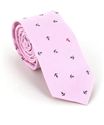 Cravate étroite ancre rose