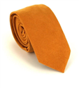 Cravate Étroite en Suédine Jaune Ocre