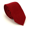 Cravate Étroite en Daim Rouge