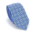 Cravate étroite imprimée bleu floral